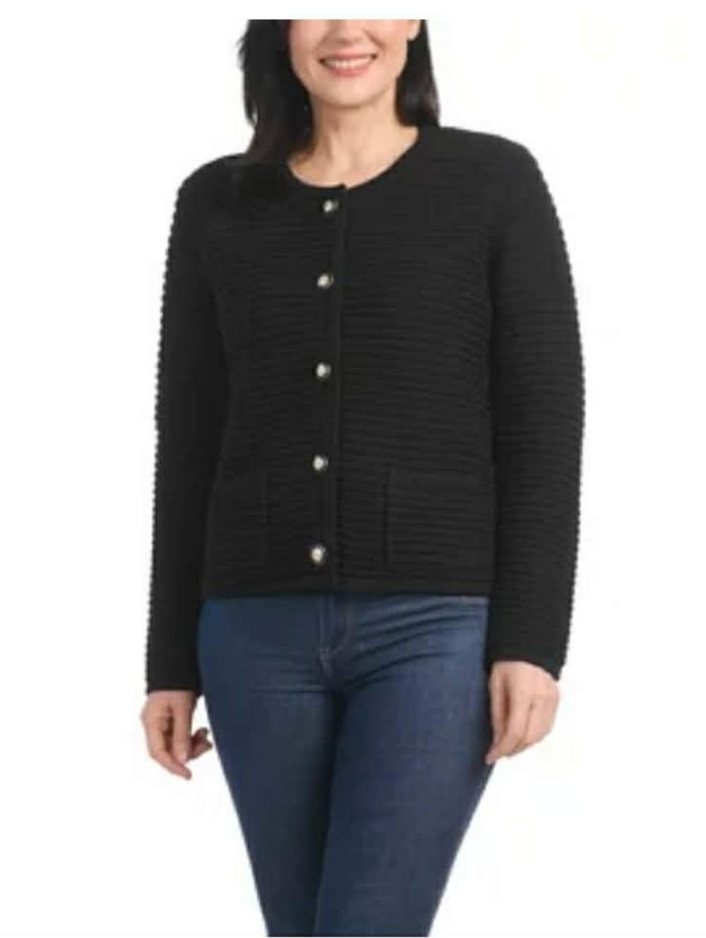 Hilary Radley Textured Knit Women's Sweater Cardigan